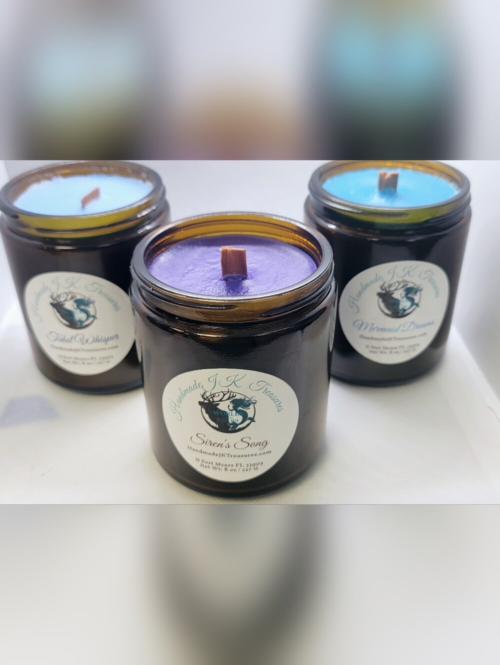 Artisan Vegan Soy Wax 8 Oz Candle Apothecary Jar Various Scents - Picture 2 of 8